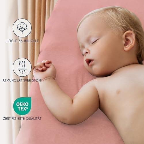 Dreamzie Spannbettlaken 90x190/200 cm – 100% Jersey‑Baumwolle, OEKO‑TEX STANDARD 100