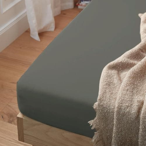 Mixibaby Spannbettlaken Jersey 100% Baumwolle – 180 x 200 cm, Hellgrau