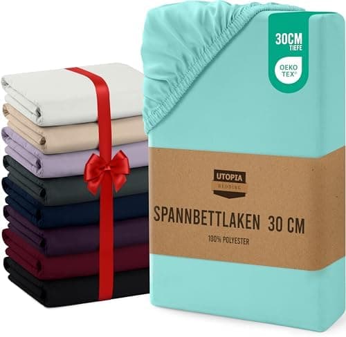 Utopia Bedding Spannbettlaken 120 x 200 cm für Matratzen bis 30 cm – gebürstete Mikrofaser, OEKO‑TEX® STANDARD 100