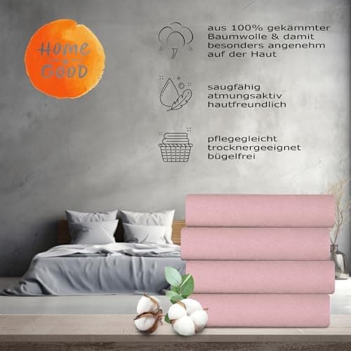 home4good Spannbettlaken 120x200 cm – Jersey 100% Baumwolle (OEKO-TEX STANDARD 100) – für Matratzenhöhe 15–25 cm, Weiß