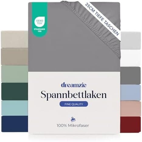 Dreamzie Spannbettlaken – 100% Mikrofaser, 35 cm Tiefe Tasche