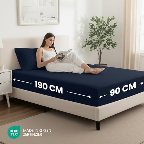 Utopia Bedding 2er-Set Spannbettlaken 140 x 200 cm – OEKO-TEX MADE IN GREEN zertifiziert – 35 cm Tiefe Tasche