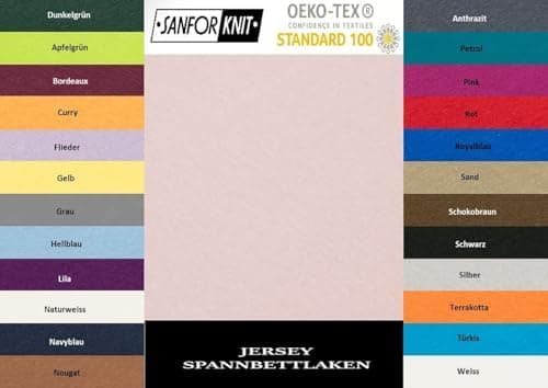 EXKLUSIV HEIMTEXTIL Jersey-Spannbettlaken 90–100 x 200 cm, bis 25 cm Matratzenhöhe – 100% Baumwolle, Öko‑Tex zertifizier