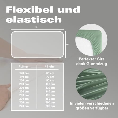 BaSaTex Bio-Jersey Spannbettlaken 120x200 cm – 100% Bio-Baumwolle, GOTS-zertifiziert – Taupe