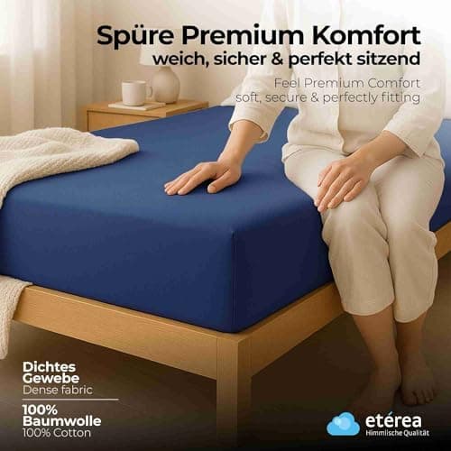 etérea Jersey-Spannbettlaken 80x200 cm Weiß – 100% Baumwolle, OEKO-TEX MADE IN GREEN & STANDARD 100