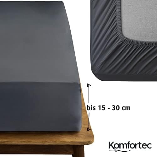 Komfortec Spannbettlaken 90x200 cm Jersey-Baumwolle – OEKO-TEX® Standard 100, Rundumgummizug für perfekte Passform, Weiß