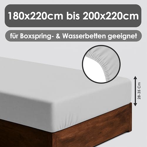 Jersey-Spannbettlaken / Spannbetttuch – 100% Baumwolle, 180x200–200x200 cm