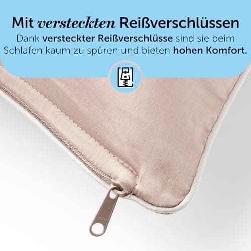 Cloudpillo Kissenbezug 40x80 cm 2er‑Pack – Premium atmungsaktive Baumwolle, ultraweich, mit Reißverschluss, antibakterie