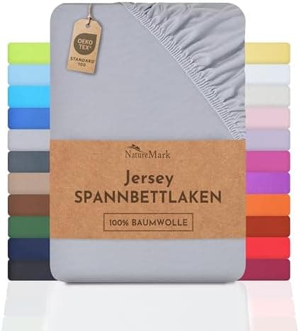 NatureMark Jersey-Spannbettlaken – 100% Baumwolle, 120 x 200 cm (Schoko Braun)