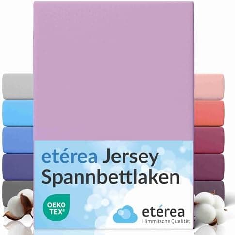 etérea Jersey-Spannbettlaken 80x200 cm Weiß – 100% Baumwolle, OEKO-TEX MADE IN GREEN & STANDARD 100