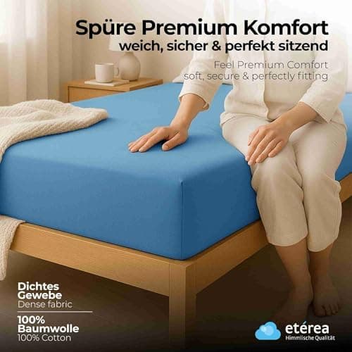 etérea Jersey-Spannbettlaken 80x200 cm Weiß – 100% Baumwolle, OEKO-TEX MADE IN GREEN & STANDARD 100
