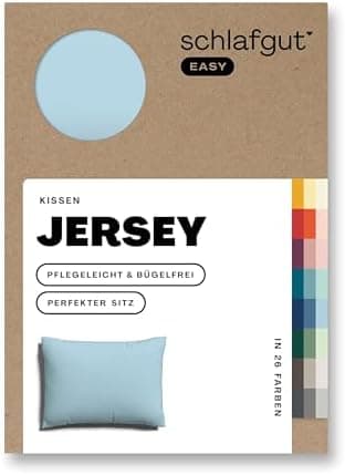 Schlafgut Easy Jersey Kissenbezug 40 x 40 cm – 100% Baumwolle, superweich & atmungsaktiv, Green Mid
