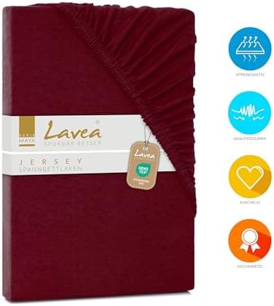 Lavea Spannbettlaken 120x200 cm – atmungsaktives Baumwoll‑Jersey, passend für Matratzen bis 20 cm (Mittelgrau)