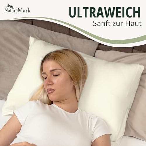 NatureMark Jersey Kissenbezüge – weich & atmungsaktiv, hautfreundlich – 40x40 cm, Anthrazit
