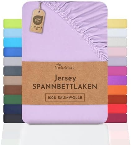 NatureMark Jersey-Spannbettlaken – 100% Baumwolle, 120 x 200 cm (Schoko Braun)
