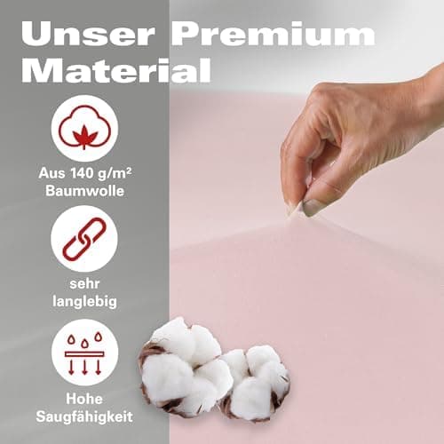 BaSaTex Bio-Jersey Spannbettlaken 120x200 cm – 100% Bio-Baumwolle, GOTS-zertifiziert – Taupe