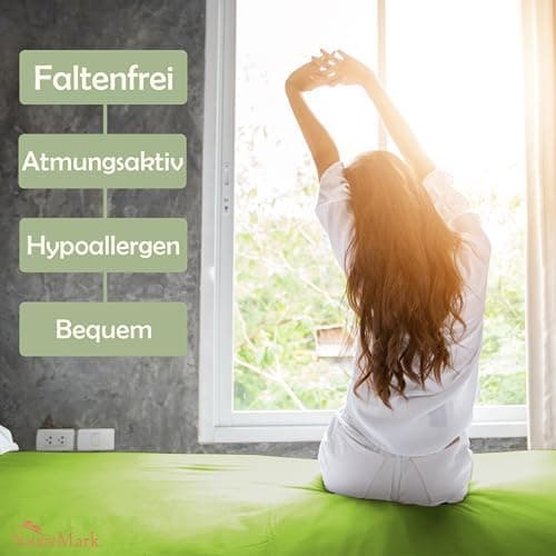 NatureMark Mikrofaser-Spannbettlaken 90x200–100x200 cm, türkis