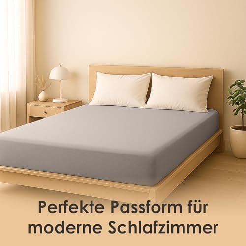 Jersey-Spannbettlaken / Spannbetttuch – 100% Baumwolle, 180x200–200x200 cm