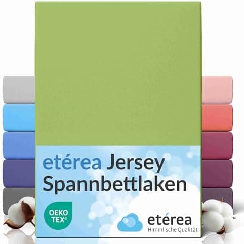 etérea Jersey-Spannbettlaken 80x200 cm Weiß – 100% Baumwolle, OEKO-TEX MADE IN GREEN & STANDARD 100