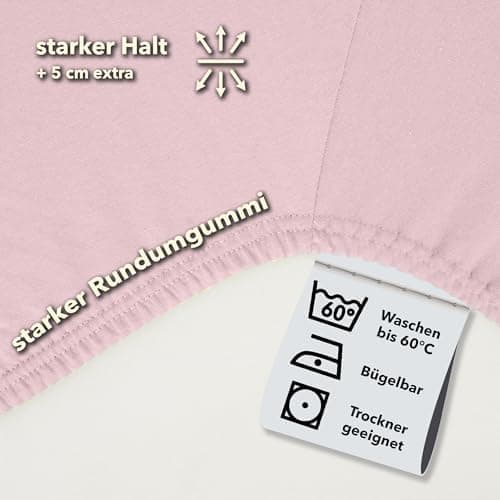 STUDIO Spannbettlaken Jersey – 97 % Baumwolle / 3 % Elastan – 120×200 / 120×220 / 130×200 / 130×220 cm, passend für Matr