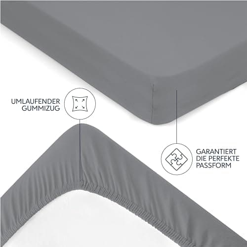 Dreamzie Spannbettlaken 70 x 200 cm – 100% Jersey‑Baumwolle, 150 g/m², OEKO‑TEX® STANDARD 100 – Anthrazit