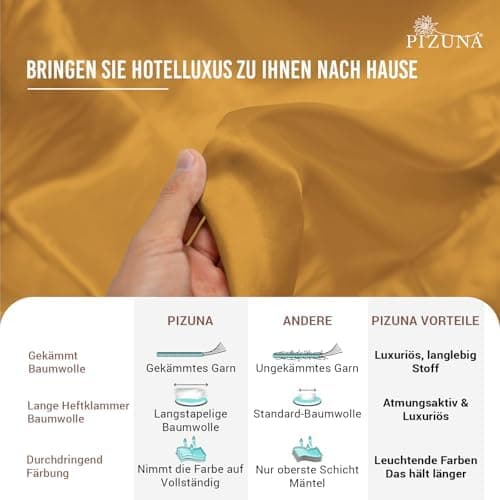 Pizuna Kissenbezüge 2er-Pack 40 x 80 cm Dunkelblau – 100% Langstapel-Baumwolle, 400 Fadenzahl