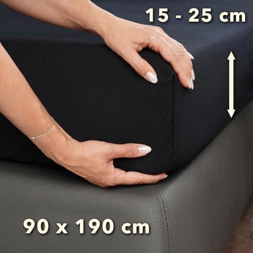 STUDIO Basic Spannbettlaken 200×220 cm – Jersey aus 100% gekämmter Baumwolle, elastisch & bügelfrei, passend für Matratz
