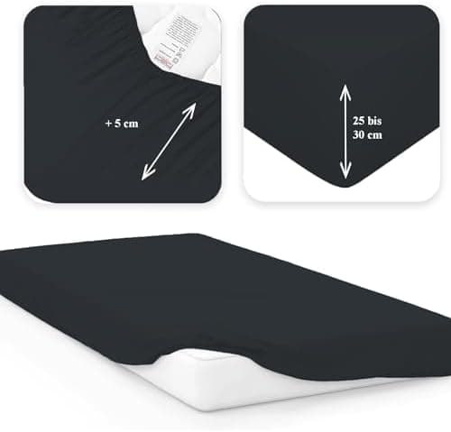 120x200 cm Jersey-Spannbettlaken – 100% Baumwolle, Weiß
