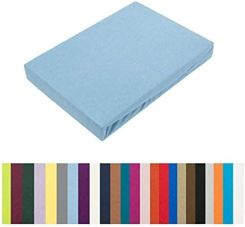EXKLUSIV HEIMTEXTIL Jersey-Spannbettlaken 90–100 x 200 cm, bis 25 cm Matratzenhöhe – 100% Baumwolle, Öko‑Tex zertifizier