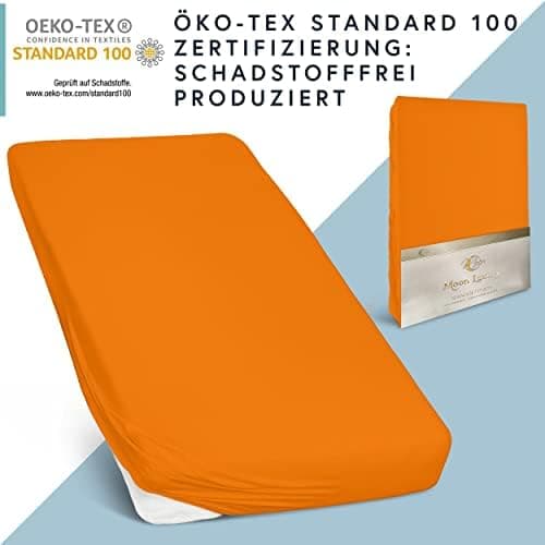 MOON-Luxury Spannbettlaken/Spannbetttuch Jersey-Stretch 230 g/m² OEKO-TEX – anthrazit, 90×200–100×220