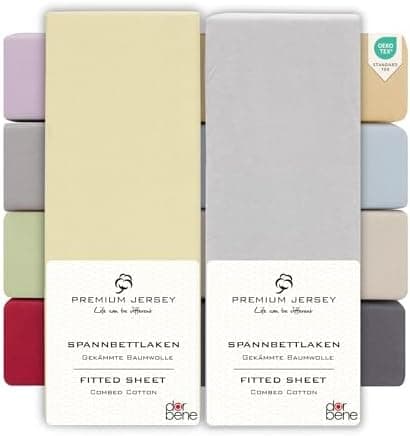 Spannbettlaken 90x200 – Jersey 100% gekämmte Baumwolle, passend für Matratzen bis 30 cm