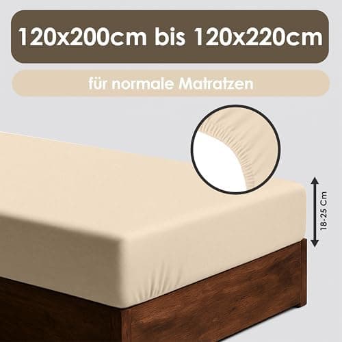 Jersey-Spannbettlaken / Spannbetttuch – 100% Baumwolle, 180x200–200x200 cm