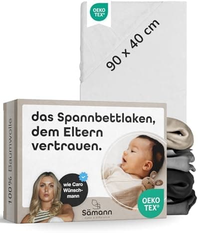 Sämann® Spannbettlaken Jersey 90x200 cm – Baumwolle, anthrazit