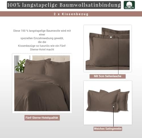 Pizuna Kissenbezüge 2er-Pack 40 x 80 cm Dunkelblau – 100% Langstapel-Baumwolle, 400 Fadenzahl