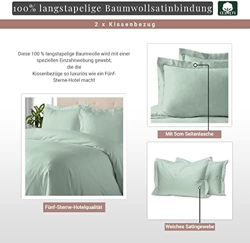 Pizuna Kissenbezüge 2er-Pack 40 x 80 cm Dunkelblau – 100% Langstapel-Baumwolle, 400 Fadenzahl