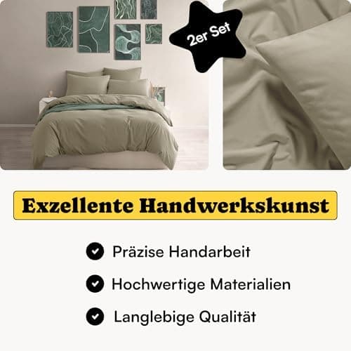 Perkal Kissenbezug Set 40x80 cm (2er) – 100% Bio-Baumwolle