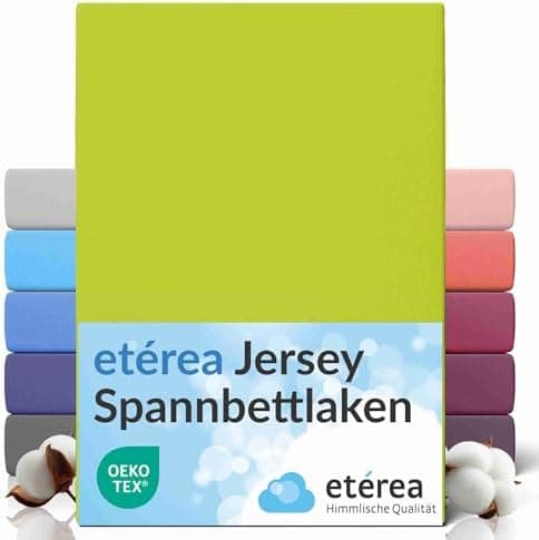etérea Jersey-Spannbettlaken 80x200 cm Weiß – 100% Baumwolle, OEKO-TEX MADE IN GREEN & STANDARD 100