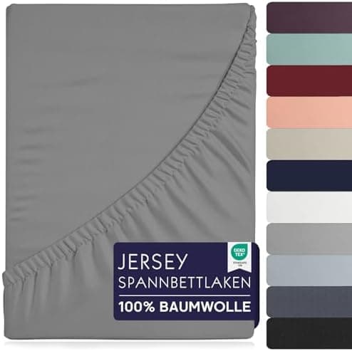Spannbettlaken 90×200 cm – 100% Baumwolle (Oeko‑TEX) – für dicke Matratzen bis 27 cm