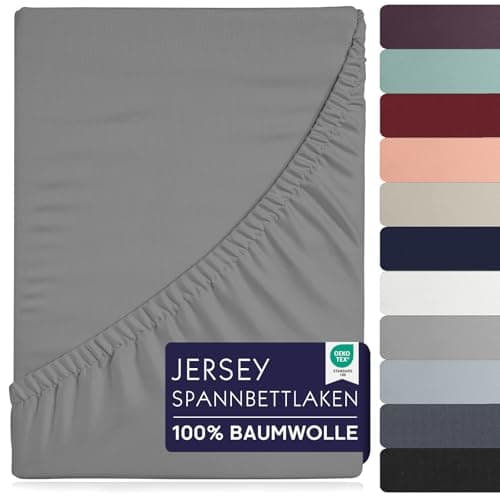 Spannbettlaken 90×200 cm – 100% Baumwolle (Oeko‑TEX) – für dicke Matratzen bis 27 cm