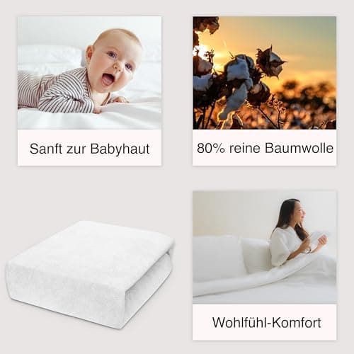 Elastisches Jersey-Spannbettlaken 90x180 cm – 100% Baumwolle, kuschelig warm