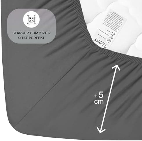 Buymax® Spannbettlaken Jersey – 100% Baumwolle – 120x200 cm, passend für Matratzen bis 25 cm