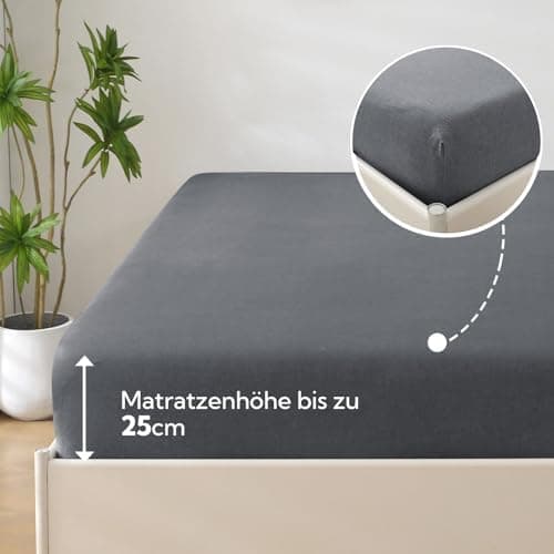 SOULFUL Spannbettlaken 120 x 200 cm (bis 25 cm Matratzenhöhe) – 100% gewaschene Baumwolle, atmungsaktiv & leinenartiger
