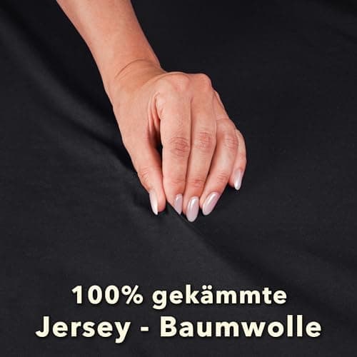 STUDIO Basic Spannbettlaken 200×220 cm – Jersey aus 100% gekämmter Baumwolle, elastisch & bügelfrei, passend für Matratz