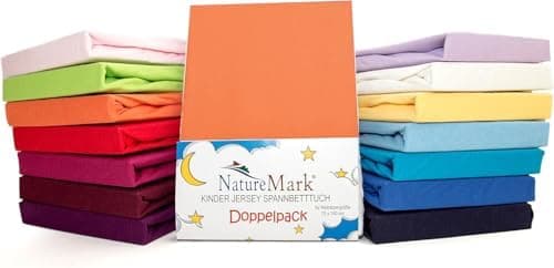 NatureMark Jersey-Spannbettlaken – 100% Baumwolle, 120 x 200 cm (Schoko Braun)