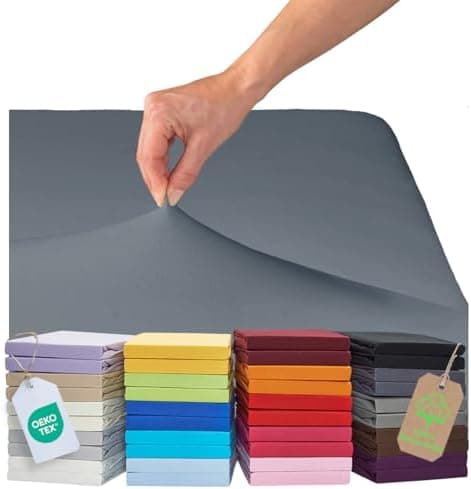 MALIKA® Spannbettlaken 120x200 cm – Jersey-Baumwolle Spannbetttuch, passend für Matratzen bis 28 cm