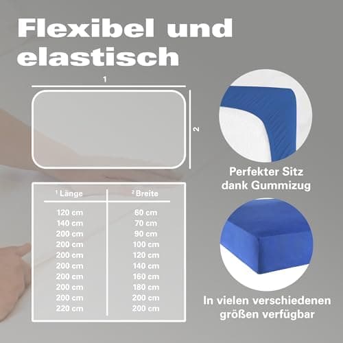 BaSaTex Bio-Jersey Spannbettlaken 120x200 cm – 100% Bio-Baumwolle, GOTS-zertifiziert – Taupe