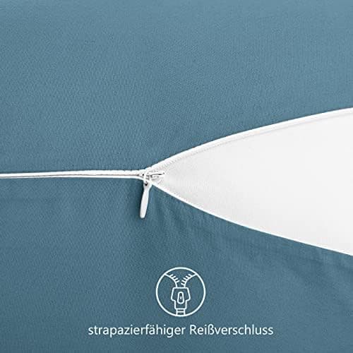 REDKEY Kissenbezug 40x80 cm 2er Set – gebürstetes Mikrofaser, Reißverschluss, waschbar bis 40°C – Anthrazit
