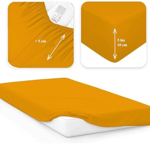 120x200 cm Jersey-Spannbettlaken – 100% Baumwolle, Weiß
