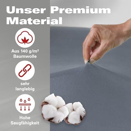 BaSaTex Bio-Jersey Spannbettlaken 120x200 cm – 100% Bio-Baumwolle, GOTS-zertifiziert – Taupe