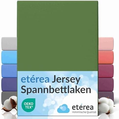 etérea Jersey-Spannbettlaken 80x200 cm Weiß – 100% Baumwolle, OEKO-TEX MADE IN GREEN & STANDARD 100